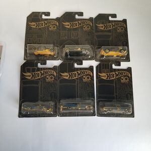 Hot Wheels Black And Gold 50th Anniversary Complete Set Of 6